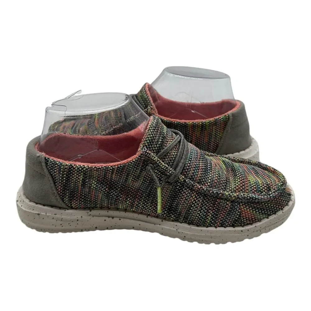 Hey Dude Wendy Sox Loafers Women's Size 5 Peacock Pink Lightweight Slip On Shoes
